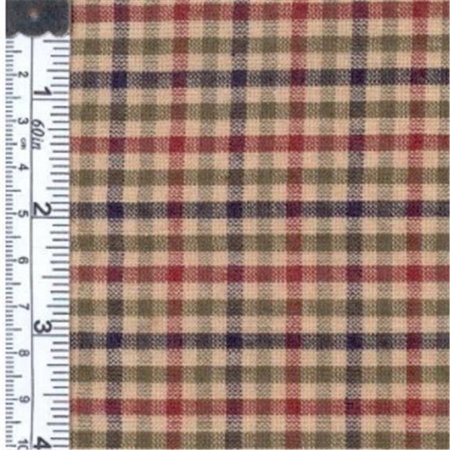 TEXTILE CREATIONS Textile Creations 972 Rustic Woven Fabric; 0.12 Check Navy; Olive And Wine; 15 yd. 972